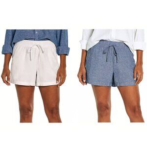 Gap Ladies Linen Easy Pull-On Front Tie Front and Back Pockets Short